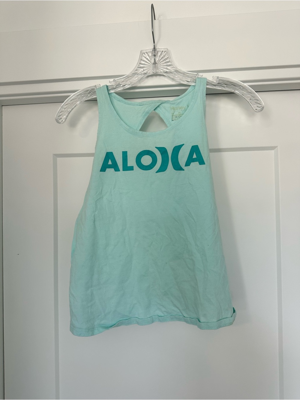 Hurley Light Aqua Tank Top with Teal Logo